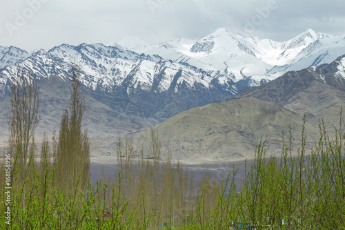 snow mountain range in Leh Ladakh, India photo