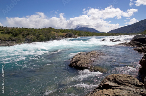 Rapids at the confluence of Baker River and Nef River, Patagonia, Chile