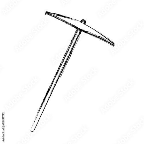 pickaxe tool for work with stone vector illustration