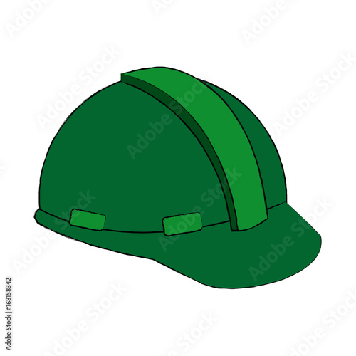 construction helmet element safety in construction work vector illustration