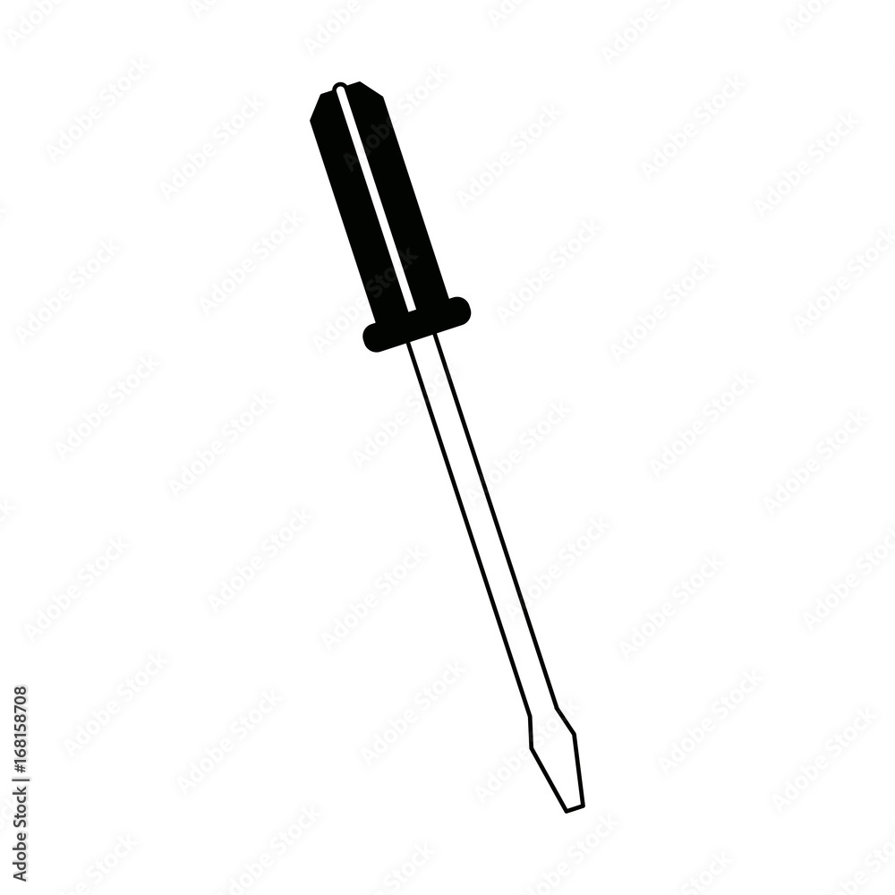 tool screwdriver construction repair object vector illustration