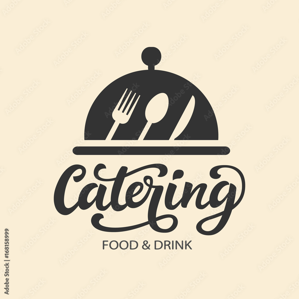 caterers vector art logo design graphics stock vector... Catering vector logo badge with hand written modern calligraphy Stock ...