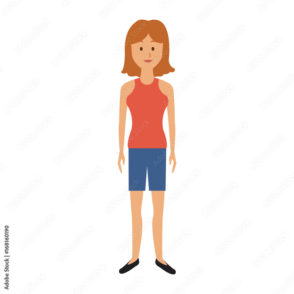 Fototapeta premium beautiful woman character people standing vector illustration