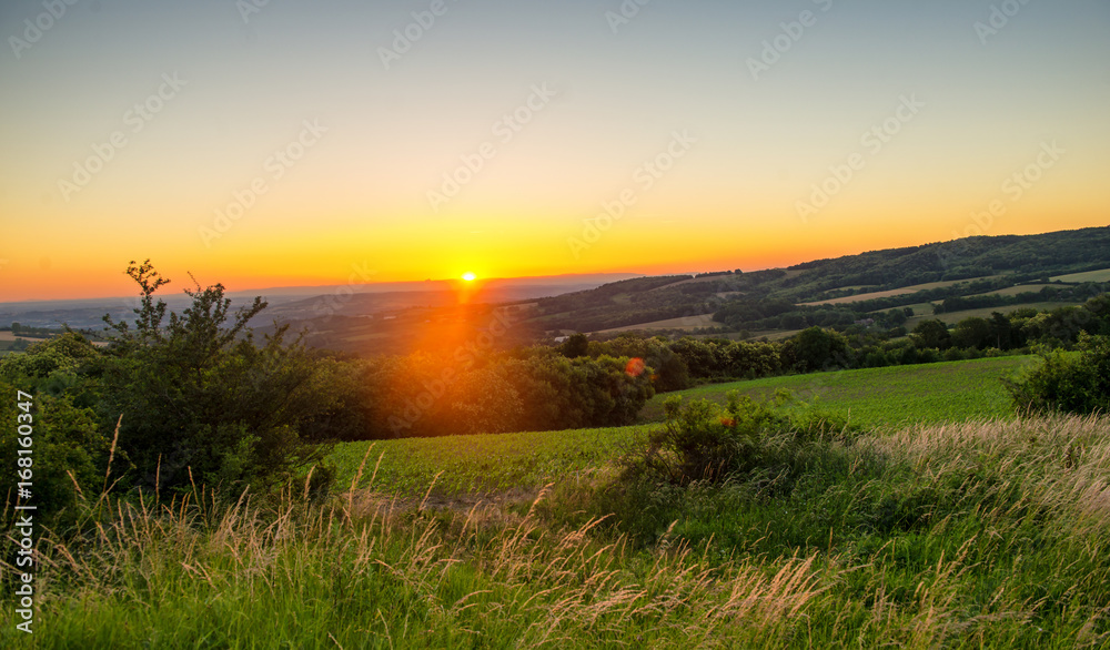 Sunset over the French countryside