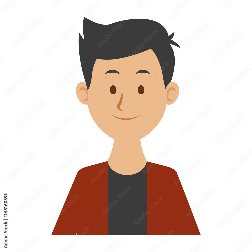 portrait of a young man character on white background vector illustration portrait of a young man character on white background vector illustration
