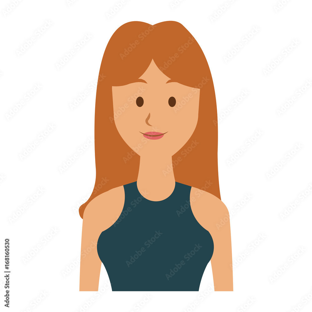 portrait young woman avatar female smile vector illustration
