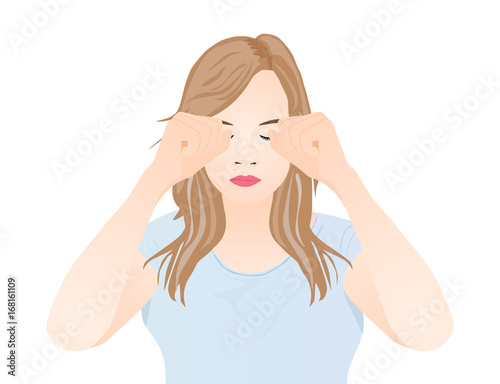 Beautiful Woman Rubbing her Eyes