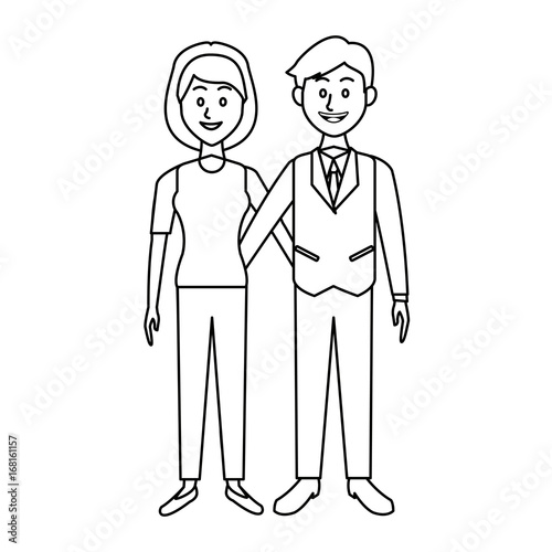 Wallpaper Mural couple standing man and woman together people vector illustration Torontodigital.ca
