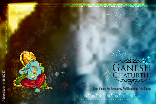 Fototapeta Naklejka Na Ścianę i Meble -   Lord Ganpati background for Ganesh Chaturthi