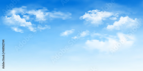 Wallpaper Mural Background with clouds on blue sky. Blue Sky vector