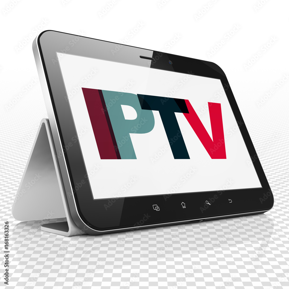 Web design concept: Tablet Computer with IPTV on  display