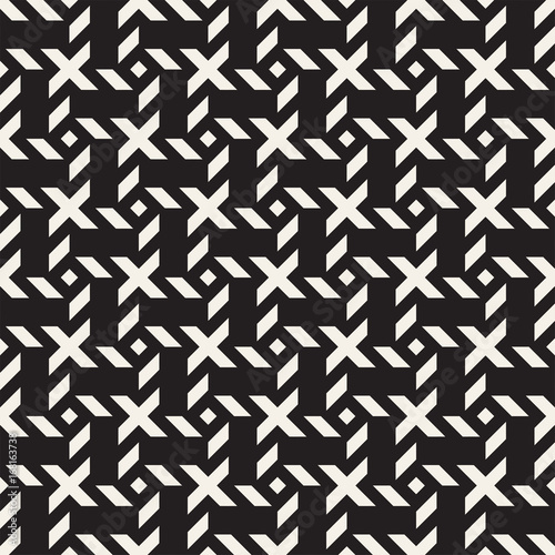 Crosshatch vector seamless geometric pattern. Crossed graphic rectangles background. Checkered motif. Seamless texture of crosshatched bold lines. Trellis simple fabric print.