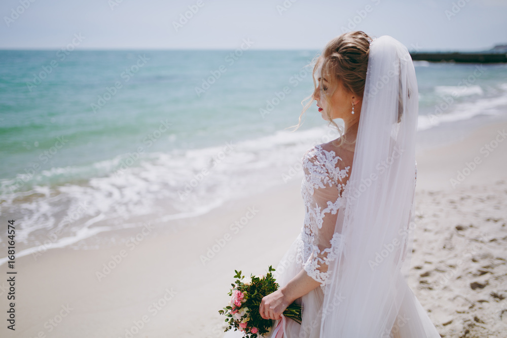Portrait of a beautiful bride on wedding day Portrait of a beautiful bride on wedding day
