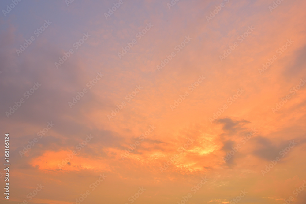 The sky with clouds beatiful Sunset background