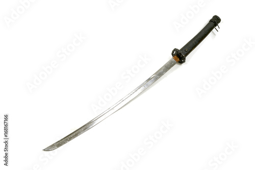 legend of ancient Samurai long sword with white isolate background