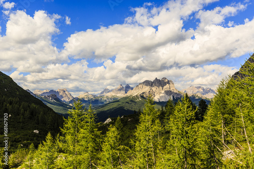 Mountain trail to the summit of Sorapiss  Dolomites in Italy. 