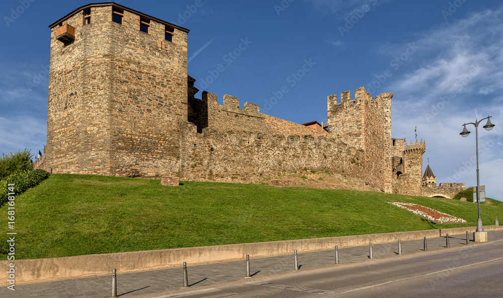 Ponferrada medieval Knights Templar castle in Spain.