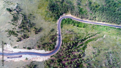 Curved road from above