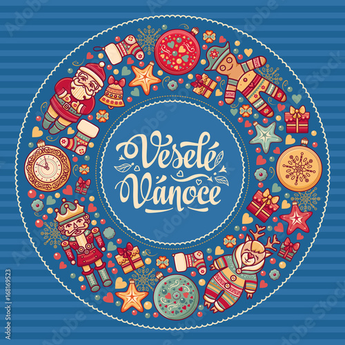 Vesele vanoce -  greeting cards. Xmas in the Czech Republic. 