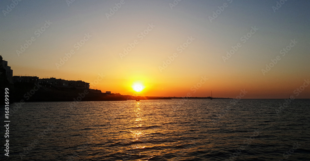 Sea Sunset on Puglia, Italy