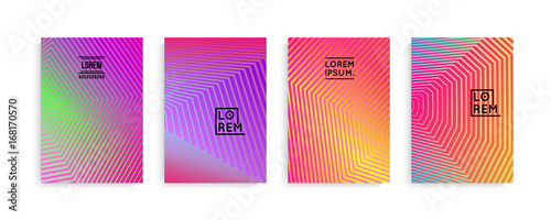 Minimal covers design. Geometric halftone gradients. Eps10 vector.