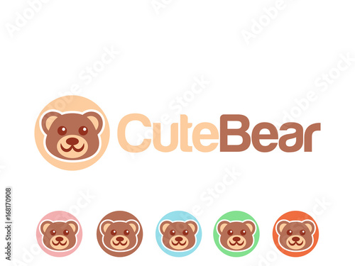 Cute bear icon set