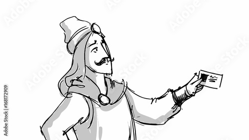 Hero or prince Vector sketch for storyboard, projects, cartoon