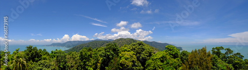 Penang National Park  (Taman Negara Pulau Pinang)  - scenic panoramic view of the island from the top of the hill. photo