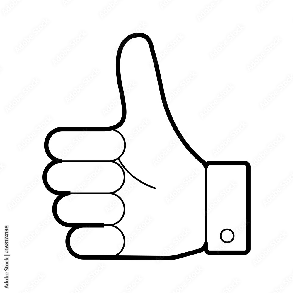 Thumb Up illustration. Outline design. Vector. Thumb Up illustration. Outline design. Vector.