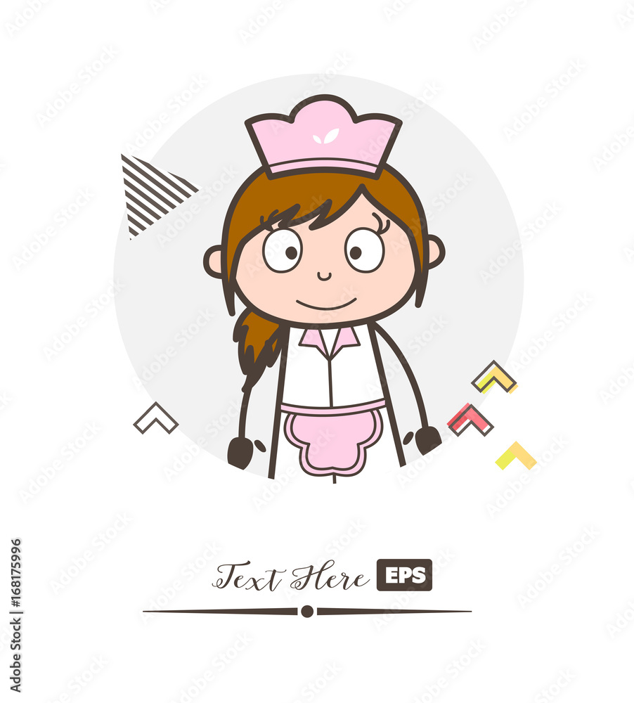 Cartoon Waitress with Surprised Face Vector Illustration Cartoon Waitress with Surprised Face Vector Illustration