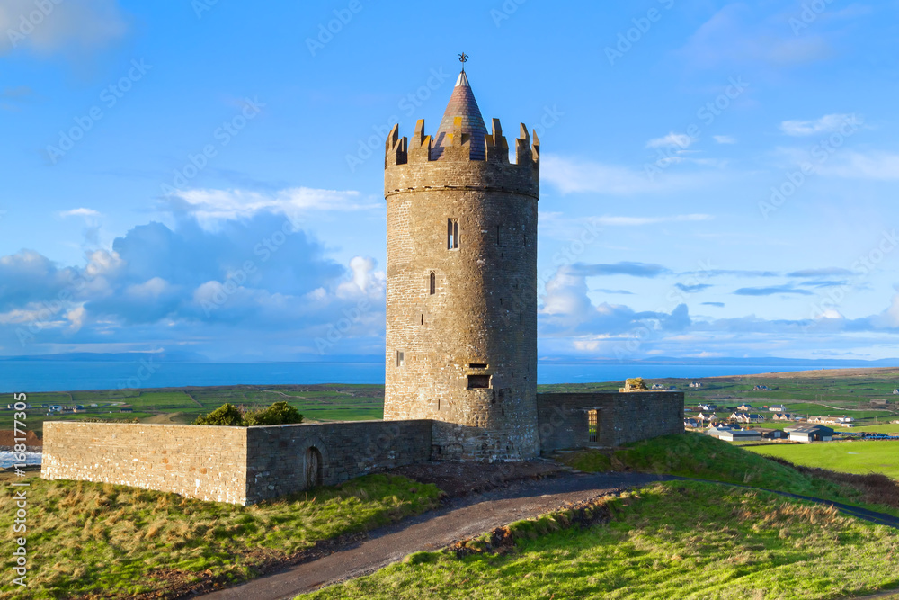 Doonegore castle in Doolin, Ireland