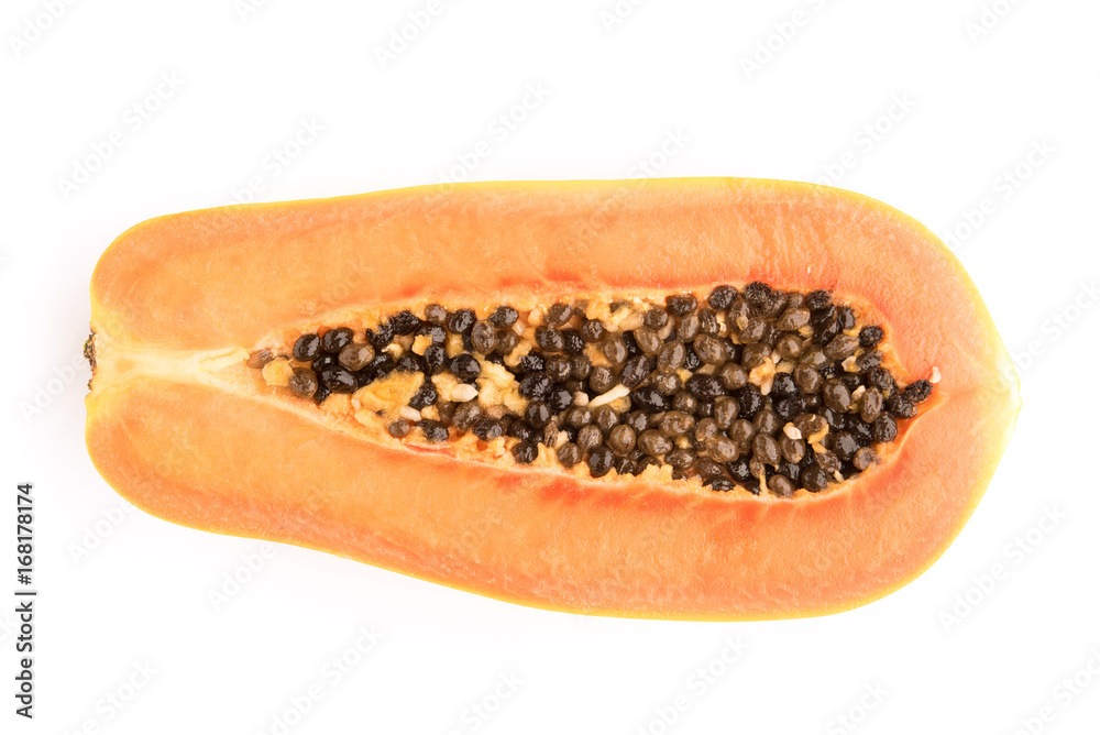 Papaya fruits isolated on white background. Papaya fruits isolated on white background.