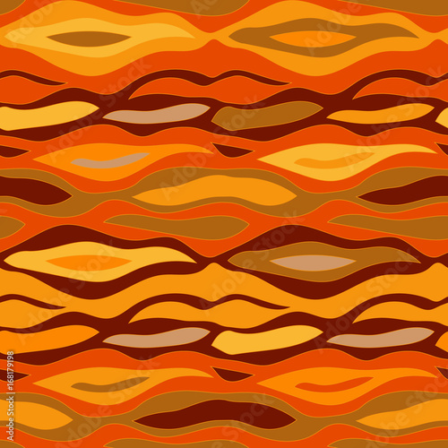 Seamless wavy vector pattern with abstract print. Safari textile collection.