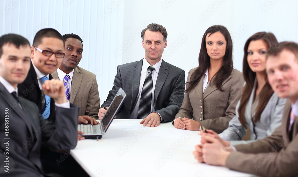 businessman and business team sitting at Desk businessman and business team sitting at Desk