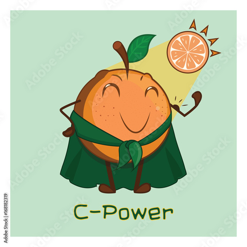Cute orange demonstrating the power of vitamin C