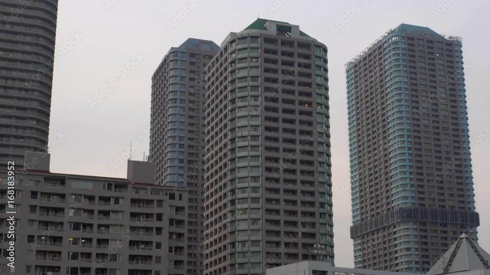 Cloudy Tokyo building group - video 4K UHD 2 Cloudy Tokyo building group - video 4K UHD 2