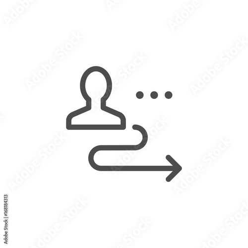 Person displacement line icon