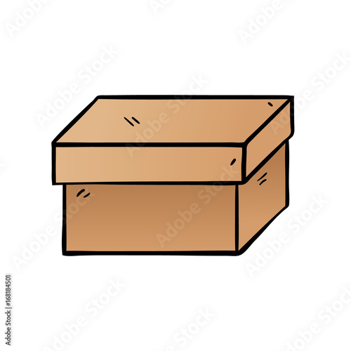 Cartoon box on white background