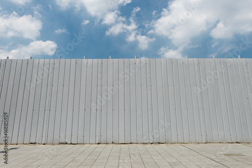 street wall background ,Industrial background, empty grunge urban street with warehouse brick wall