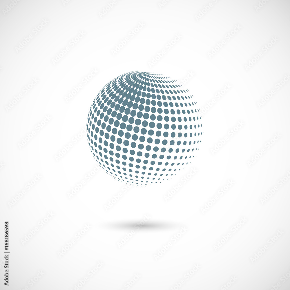 Vector abstract dotted halftone planet Vector abstract dotted halftone planet