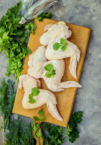 Chicken meat, selective focus.   photo