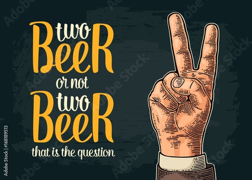 Two beer glass. Vintage vector engraving illustration for poster