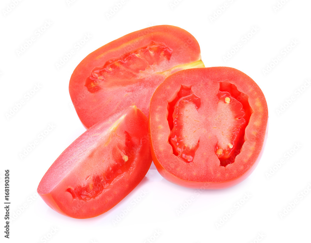 sliced tomato isolated on white background sliced tomato isolated on white background