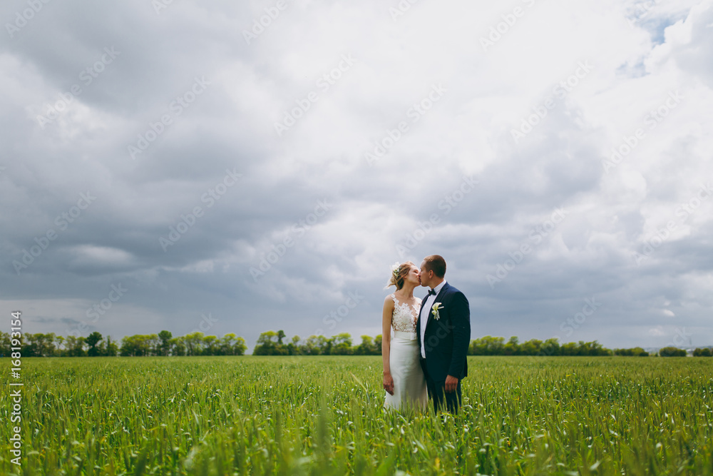 Wedding couple on a walk in nature Wedding couple on a walk in nature