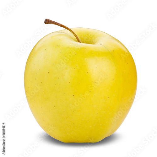 Fresh yellow apple isolated on white.