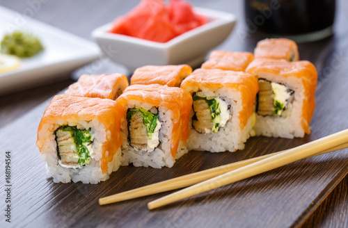 Philadelphia roll sushi with salmon