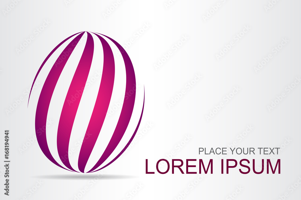 Logo stylized spherical surface with abstract shapes Logo stylized spherical surface with abstract shapes