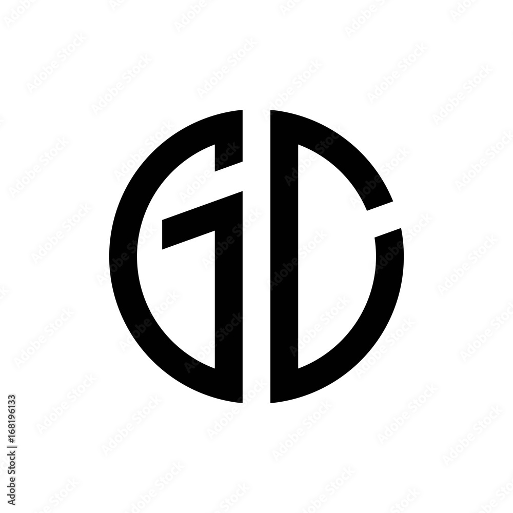 initial letters logo gc black monogram circle round shape vector initial letters logo gc black monogram circle round shape vector