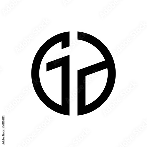 Free Download initial letters logo gd black monogram circle round shape vector - GFXLoad
