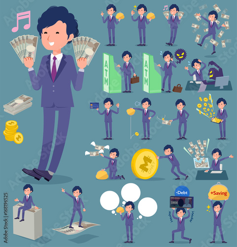 flat type perm hair businessman_money